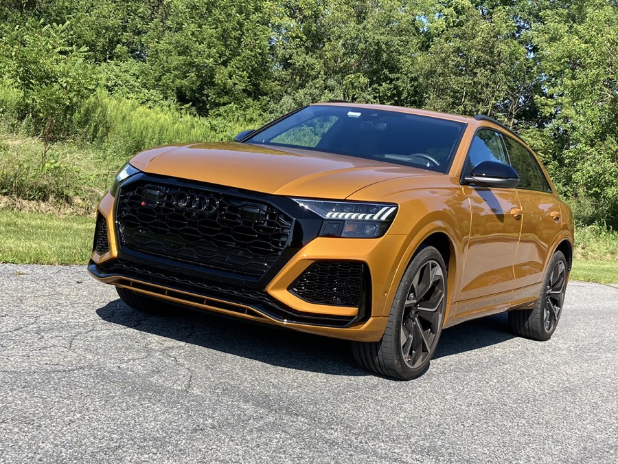 Audi's 2023 RS Q8 quattro is a midsize SUV that performs and handles like a sports car